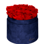 Flower Box Wieczne Róże - M - granatowe