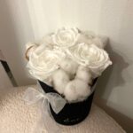 Flower Box wieczne róże + bawełna